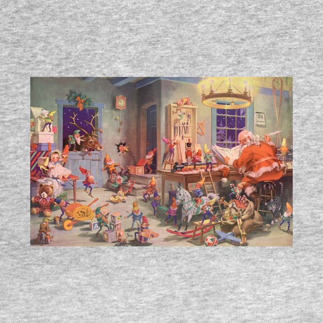 Vintage Christmas Santa Claus at North Pole by MasterpieceCafe